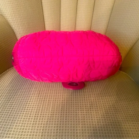 Coach Rabbit Fur Trimmed Pink Hobo Bag G04k-9443 - Picture 5 of 14